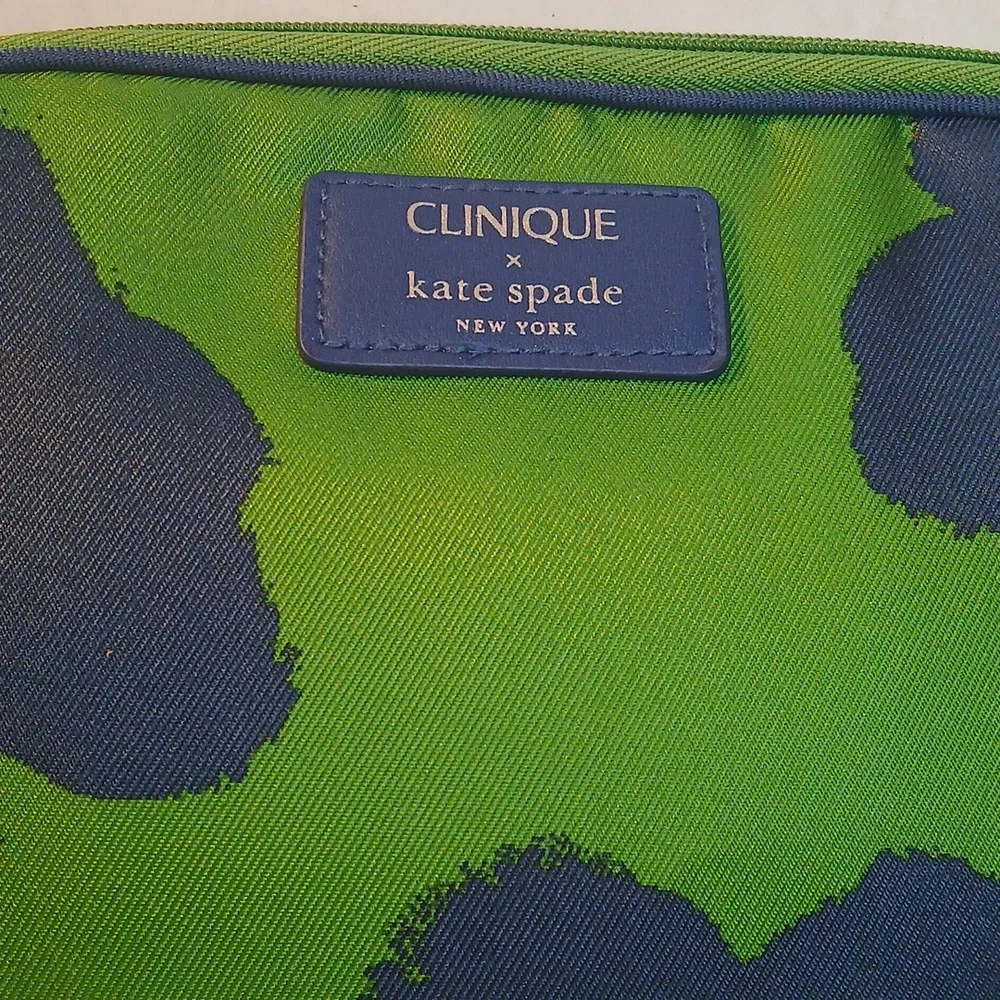 Clinique Kate Spade Green /Blue Make-Up Bag